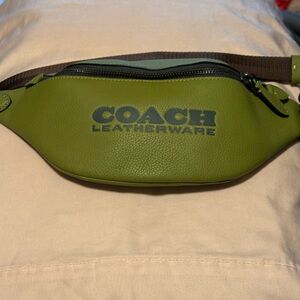 Coach Leatherware Olive Green Pebbled Leather Belt Bag